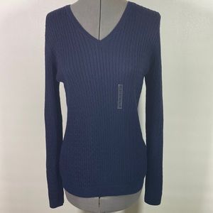 Duck Head Navy Ribbed Long Sleeve Classic Sweater Size Medium New With Tag
